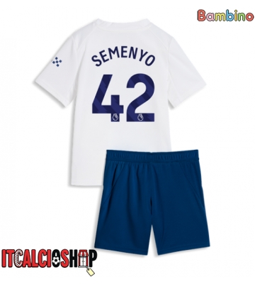 Manchester City Antoine Semenyo #42 Terza Maglia Bambino 2026-27 Manica Corta (+ Pantaloni corti)